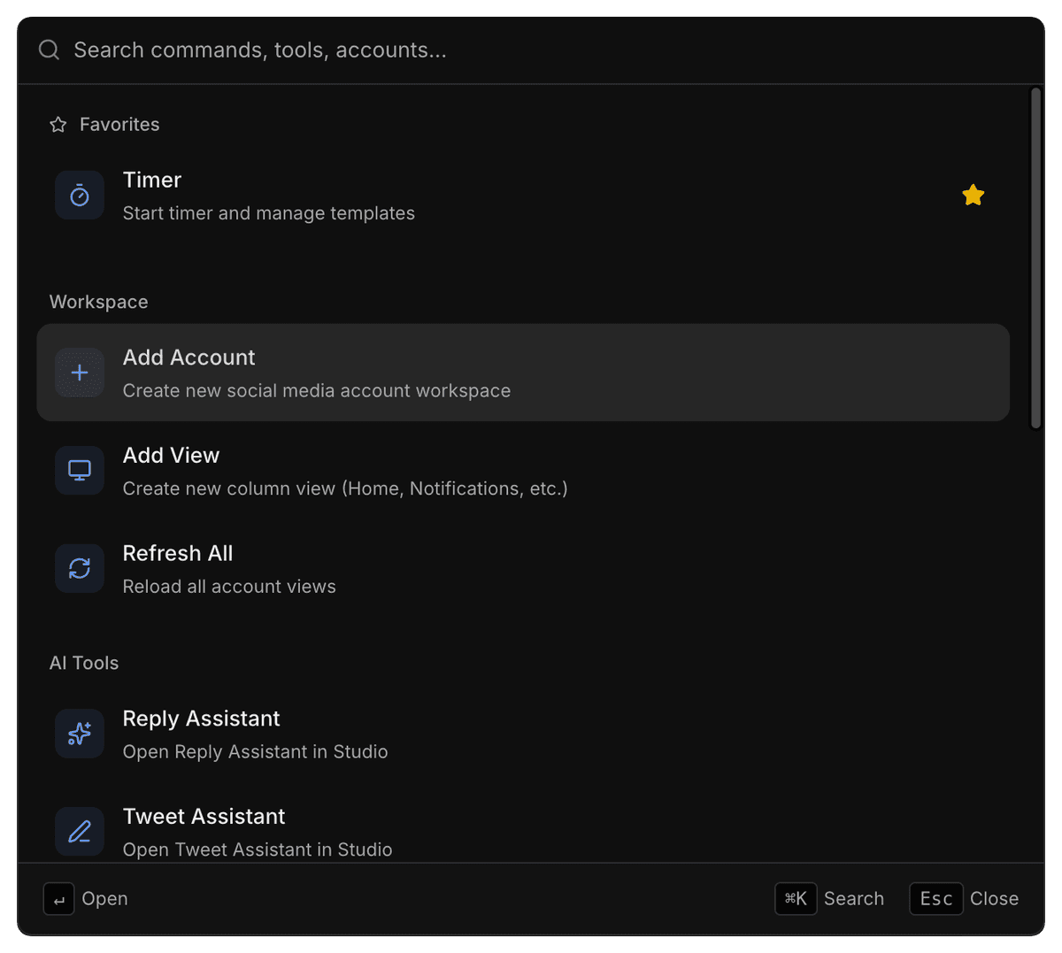 Command Palette Interface